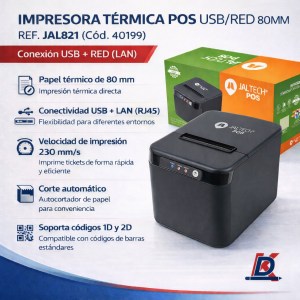 IMPRESORA TERMICA POS USB/RED 80MM