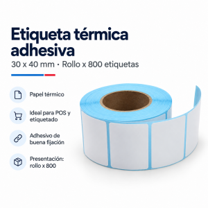 Etiquetas termica 30x40 x800 1 linea